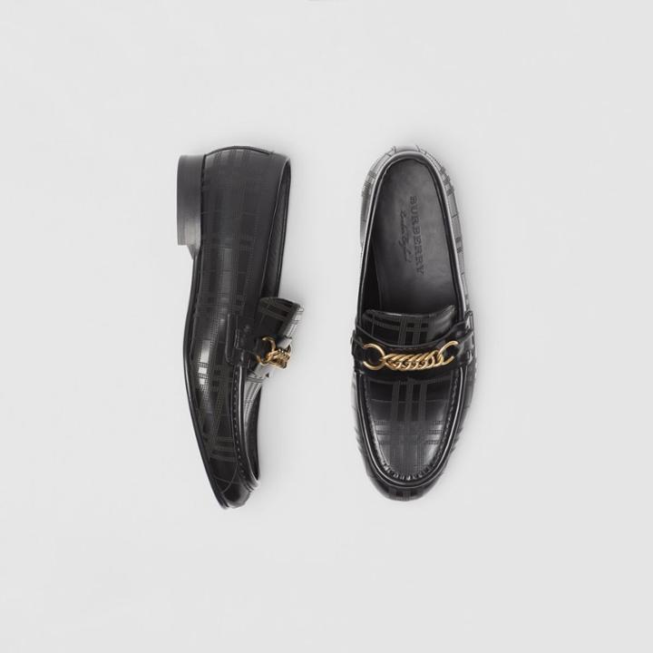 Burberry Burberry The Perforated Leather Link Loafer, Size: 39, Black