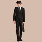 Burberry Burberry Modern Fit Wool Part-canvas Suit, Size: 54r, Black