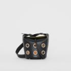 Burberry Burberry The Mini Bucket Bag In Grommeted Leather, Black