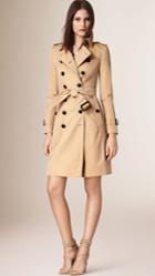 Burberry Burberry The Chelsea -long Heritage Trench Coat, Size: 08, Yellow