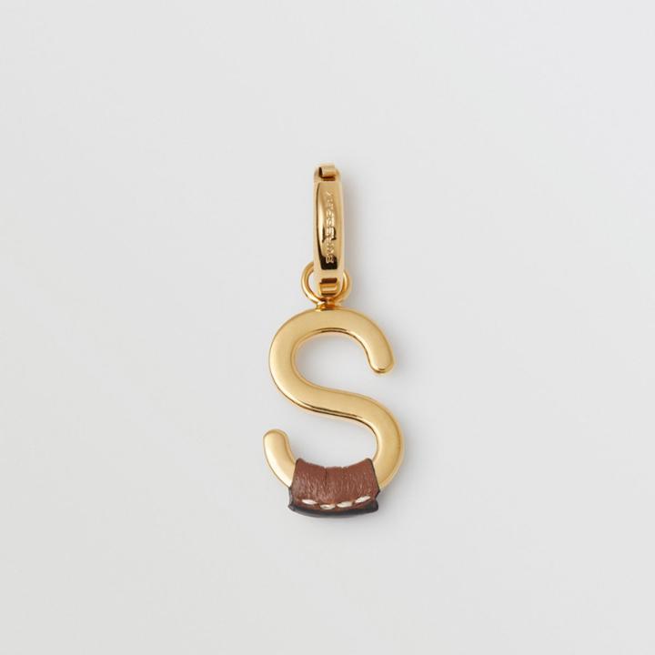 Burberry Burberry Leather-wrapped 's' Alphabet Charm, Brown