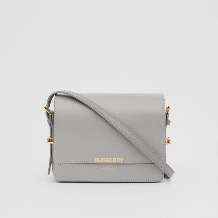 Burberry Burberry Small Two-tone Leather Grace Bag, Grey