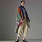 Burberry Burberry Wool Cashmere Blend Patchwork Poncho, Yellow