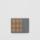 Burberry Burberry Small Scale Check And Leather Bifold Wallet, Yellow