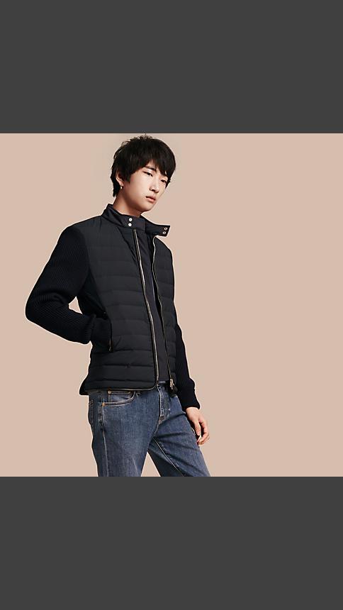 Burberry Down-filled Jacket With Knitted Sleeves