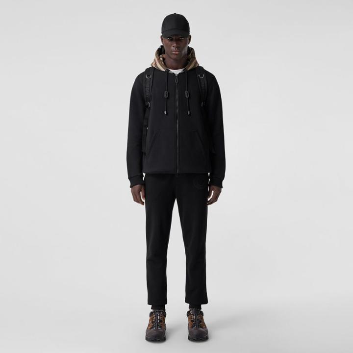 Burberry Burberry Check Hood Cotton Blend Hooded Top, Size: M