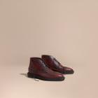 Burberry Burberry Leather Brogue Boots, Size: 44, Red