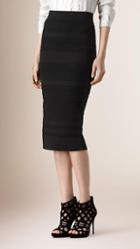 Burberry Striped Knitted Pencil Skirt