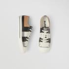 Burberry Burberry Check Print Leather Sneakers, Size: 40