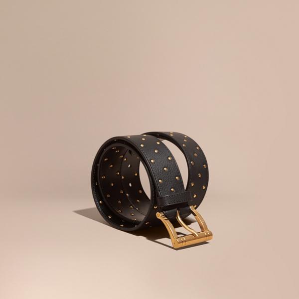 Burberry Studded Grainy Leather Belt