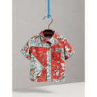 Burberry Burberry Short-sleeve Picnic Print Linen Shirt, Size: 3y, Blue