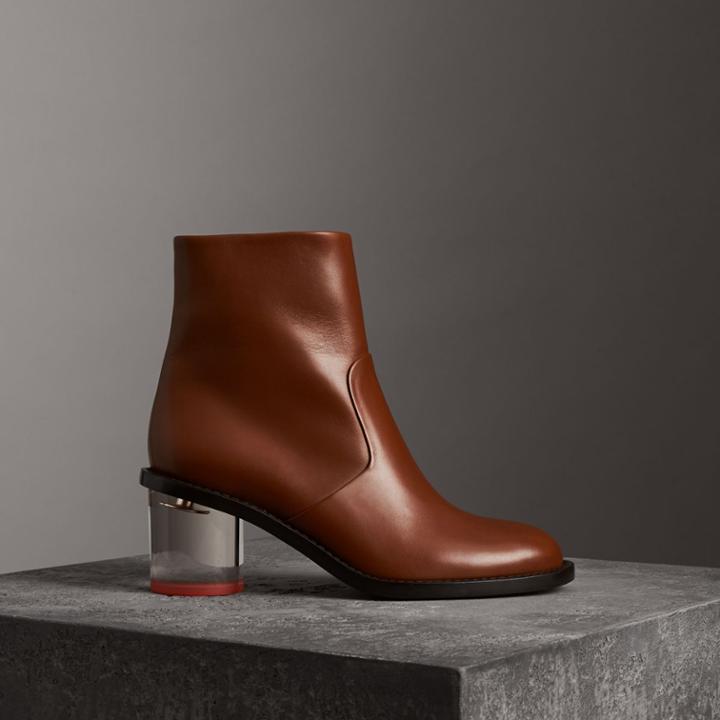 Burberry Burberry Two-tone Leather Block-heel Boots, Size: 38