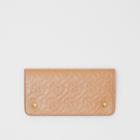 Burberry Burberry Monogram Leather Phone Wallet, Beige