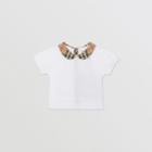 Burberry Burberry Childrens Vintage Check Trim Cotton T-shirt, Size: 2y, White
