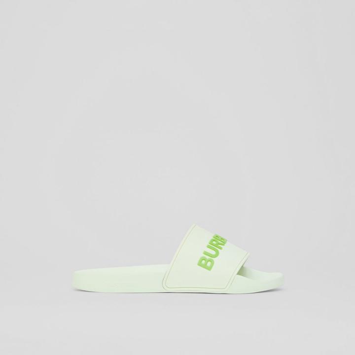 Burberry Burberry Embossed Logo Slides, Size: 37