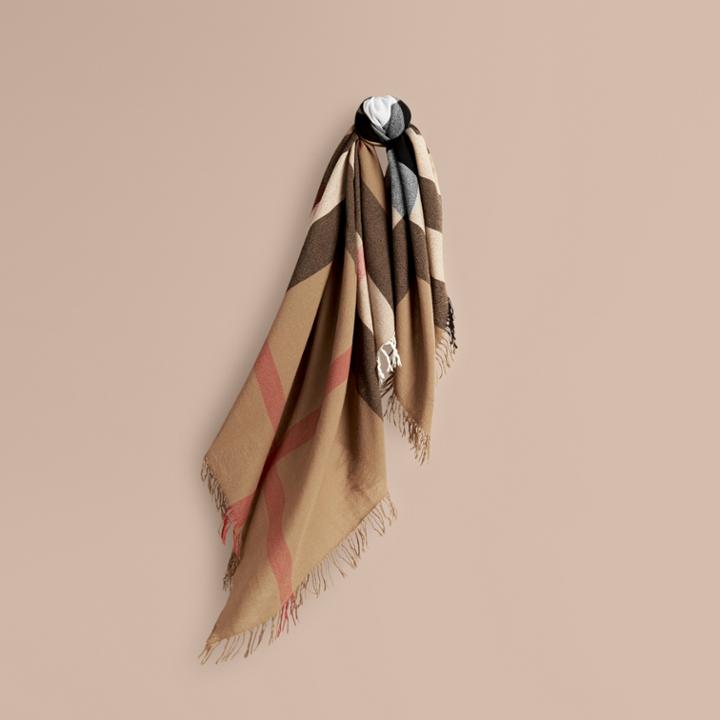 Burberry Burberry Check Wool Square - Large, Brown