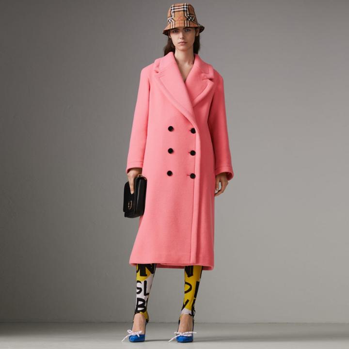Burberry Burberry Double-faced Wool Cashmere Oversized Coat, Size: 02, Yellow