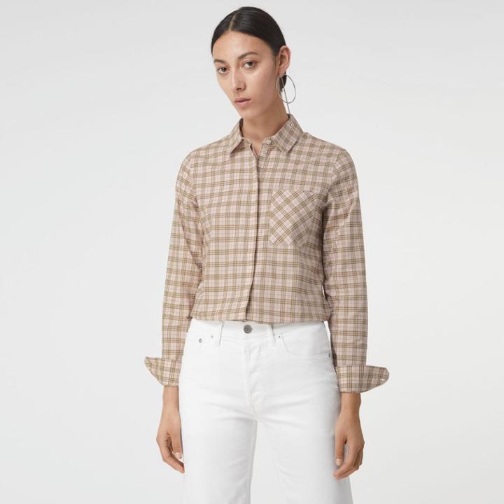 Burberry Burberry Check Cotton Shirt, Size: 06