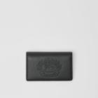 Burberry Burberry Small Embossed Crest Two-tone Leather Wallet, Black