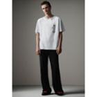 Burberry Burberry Boxy Fit T-shirt With Crystal Brooch, Size: Xs, White
