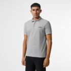Burberry Burberry Icon Stripe Detail Cotton Piqu Polo Shirt, Size: M, Grey