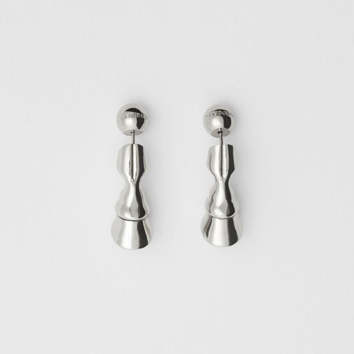 Burberry Burberry Palladium-plated Hoof Earrings, Grey