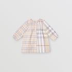 Burberry Burberry Childrens Contrast Check Cotton Dress With Bloomers, Size: 12m, Beige