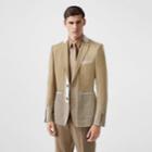 Burberry Burberry English Fit Wool Cashmere And Linen Tailored Jacket, Size: 38, Beige