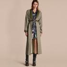 Burberry Geometric Print Silk Cotton Dressing Gown Coat