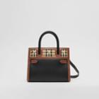 Burberry Burberry Mini Leather And Vintage Check Two-handle Title Bag, Black
