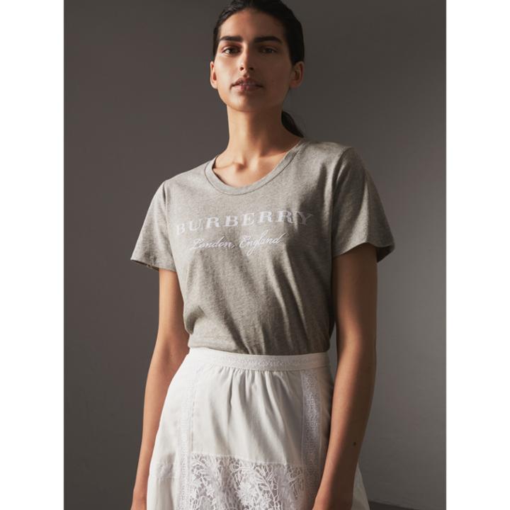 Burberry Burberry Printed Cotton T-shirt, Grey