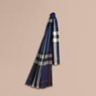 Burberry Burberry Lightweight Check Wool Cashmere Scarf, Blue