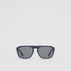 Burberry Burberry Icon Stripe Detail Square Frame Sunglasses, Blue