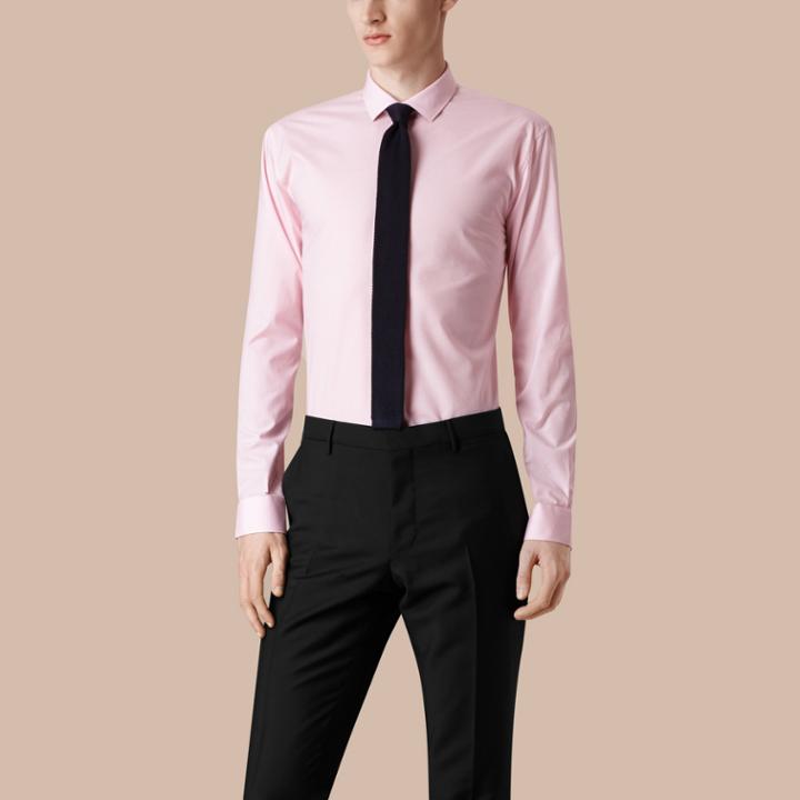 Burberry Burberry Modern Fit Gingham Cotton Poplin Shirt, Size: 17.5, Pink