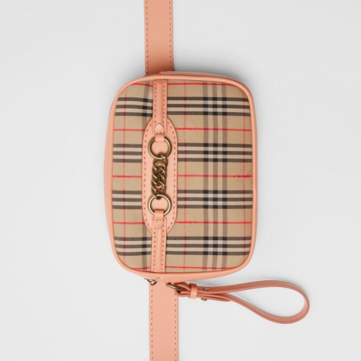 Burberry Burberry The 1983 Check Link Bum Bag With Leather Trim, Orange