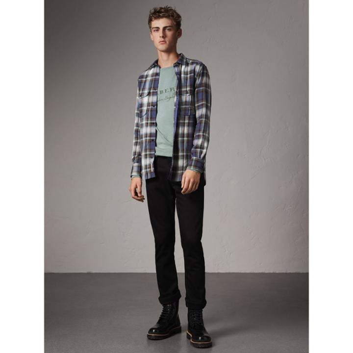 Burberry Burberry Straight Fit Stretch-denim Jeans, Size: 30r, Black