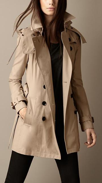 Burberry Short Hooded Trench Coat