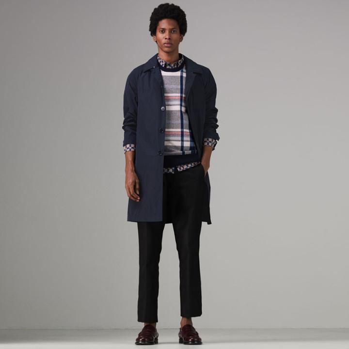 Burberry Burberry Shape-memory Taffeta Car Coat With Warmer, Size: 38, Blue
