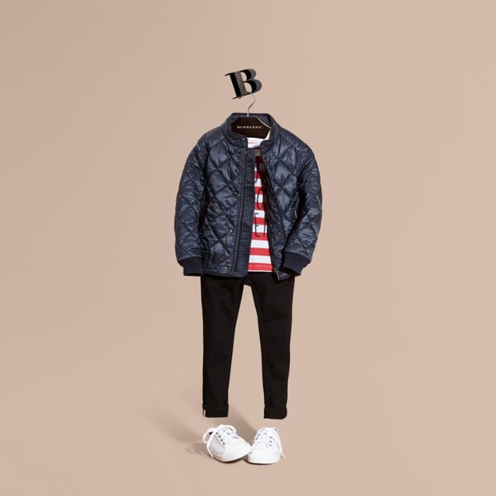 Burberry Burberry Lightweight Quilted Bomber Jacket, Size: 8y, Blue