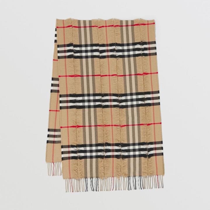 Burberry Burberry Vintage Check Cashmere Wool Blend Fil Coup Scarf