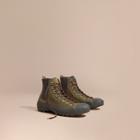 Burberry Technical Cotton And Vulcanised Rubber Boots