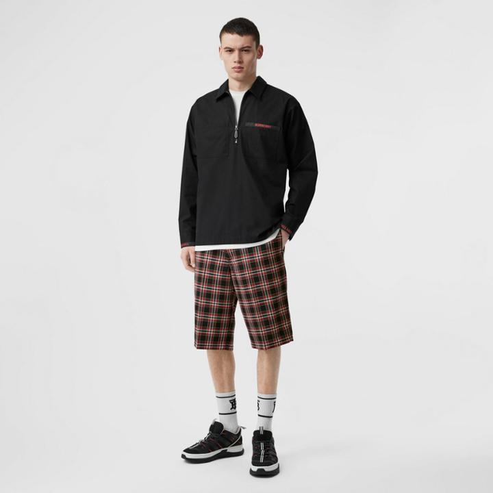 Burberry Burberry Check Wool Shorts, Size: 34, Black