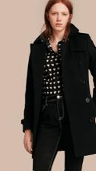 Burberry Burberry Wool Cashmere Trench Coat, Size: 12, Black