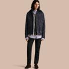 Burberry Floral Jacquard Field Jacket With Corduroy Collar