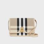 Burberry Burberry Medium Check Canvas And Leather Tb Bag