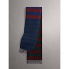 Burberry Burberry Colour-block Striped Wool Cashmere Scarf, Red