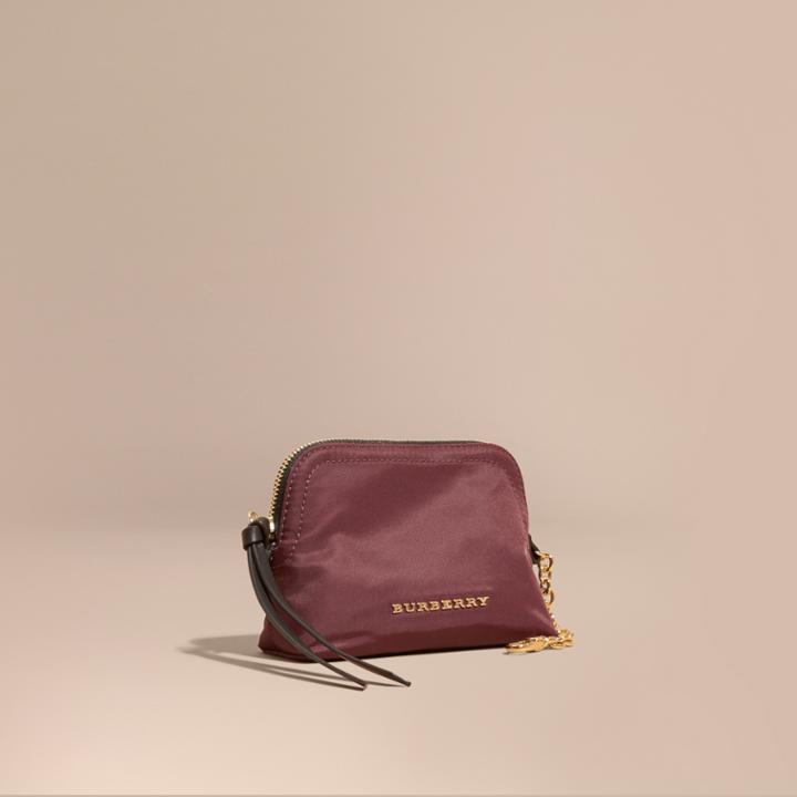 Burberry Burberry Small Zip-top Technical Nylon Pouch, Red