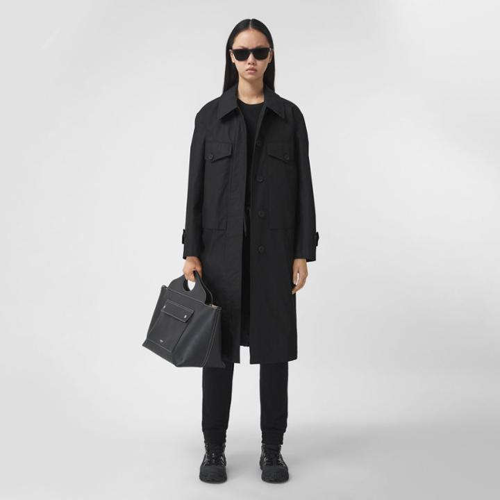 Burberry Burberry Technical Cotton Belted Car Coat, Size: 0