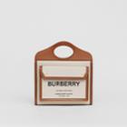 Burberry Burberry Mini Two-tone Canvas And Leather Pocket Bag, Brown