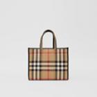 Burberry Burberry Small Latticed Leather Tote Bag, Beige